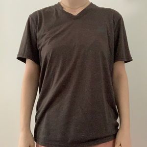 Adidas Grey V Neck Workout Top